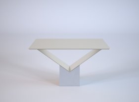 Stół betonowy z metalowym blatem